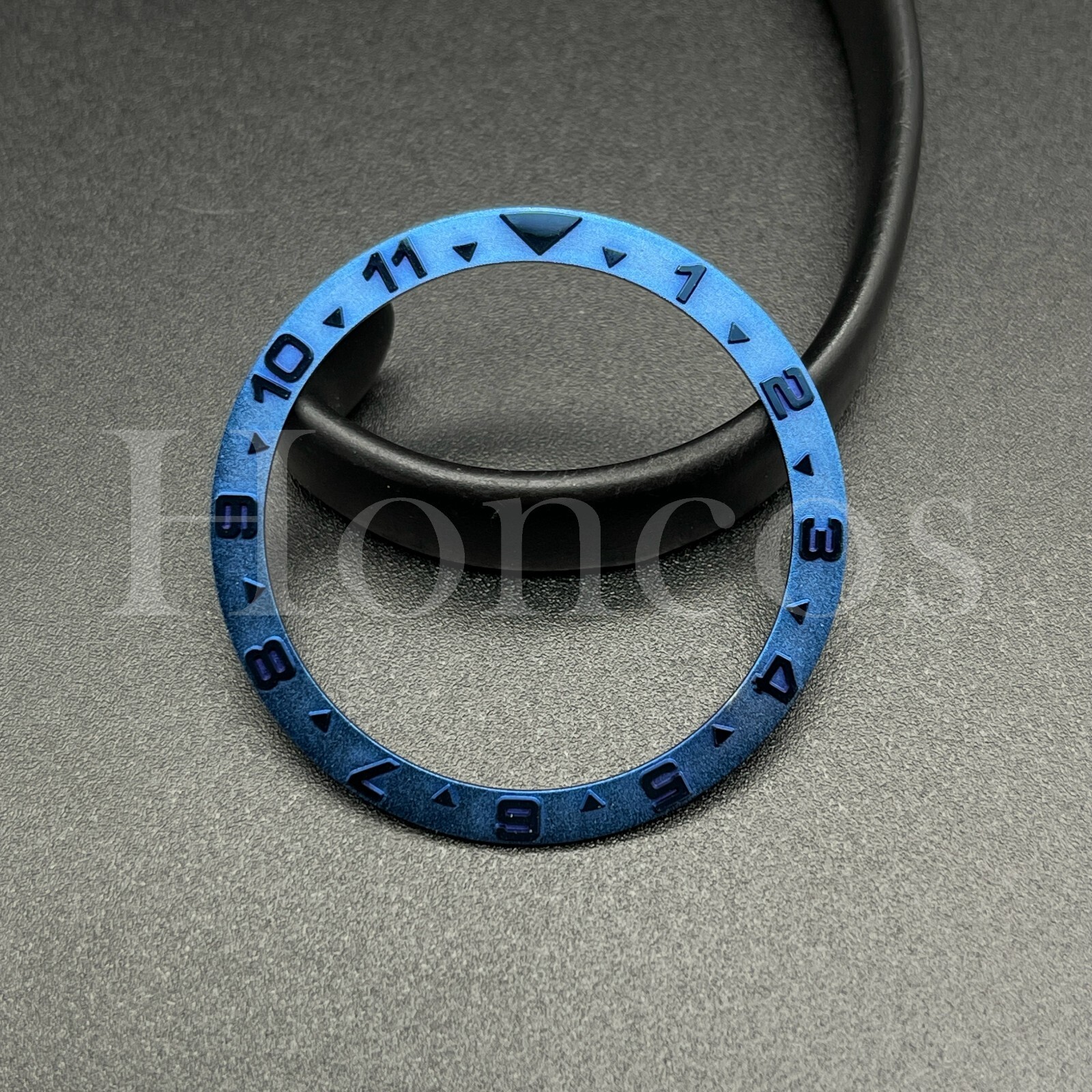 Custom Watch Replacement Parts Blue Metal Bezel Insert Flat Base Fits For Seiko
