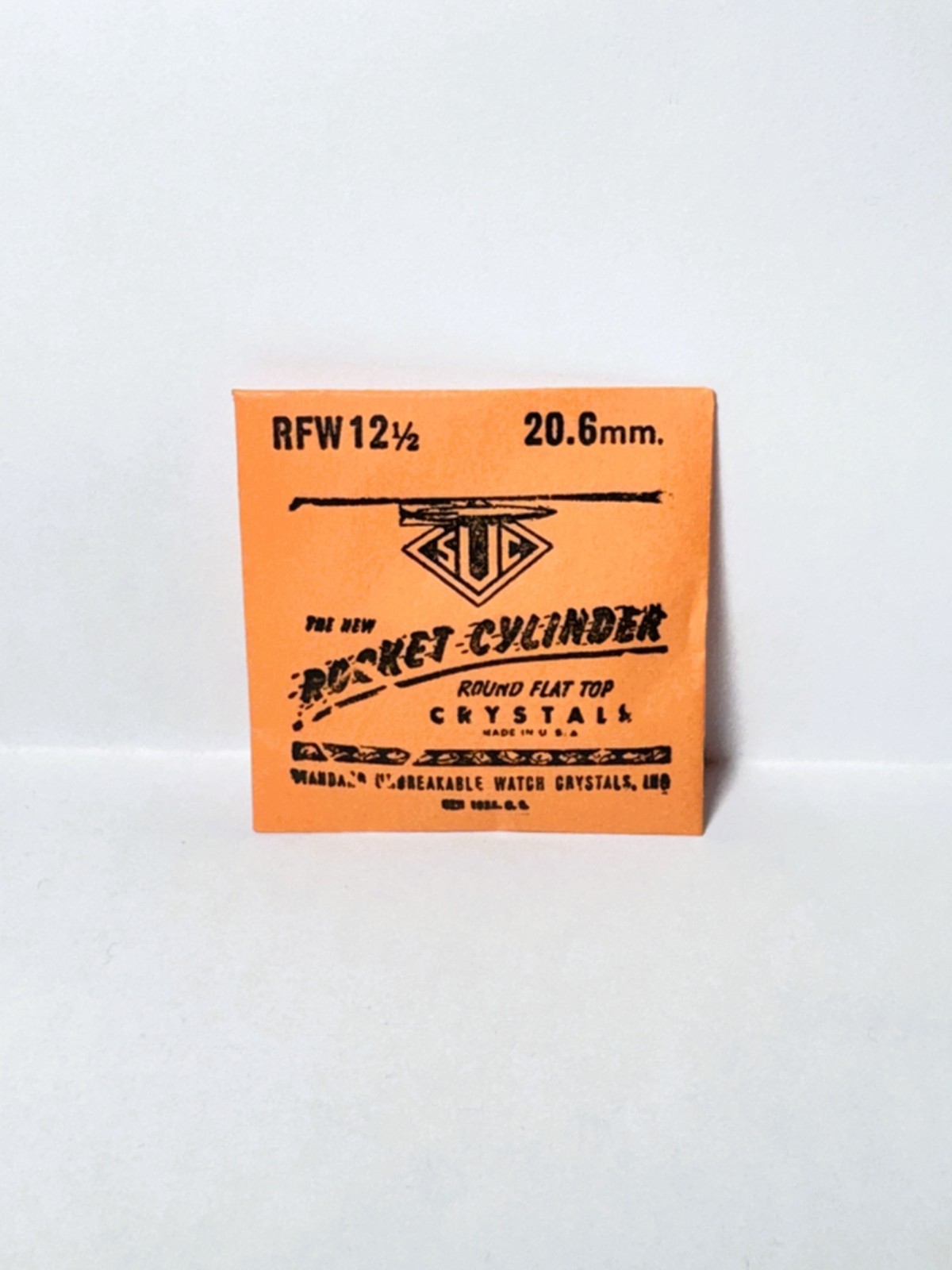 SUC Rocket Cylinder Round Flat Top Watch Crystal RFW12-1/2, 20.6mm, NOS