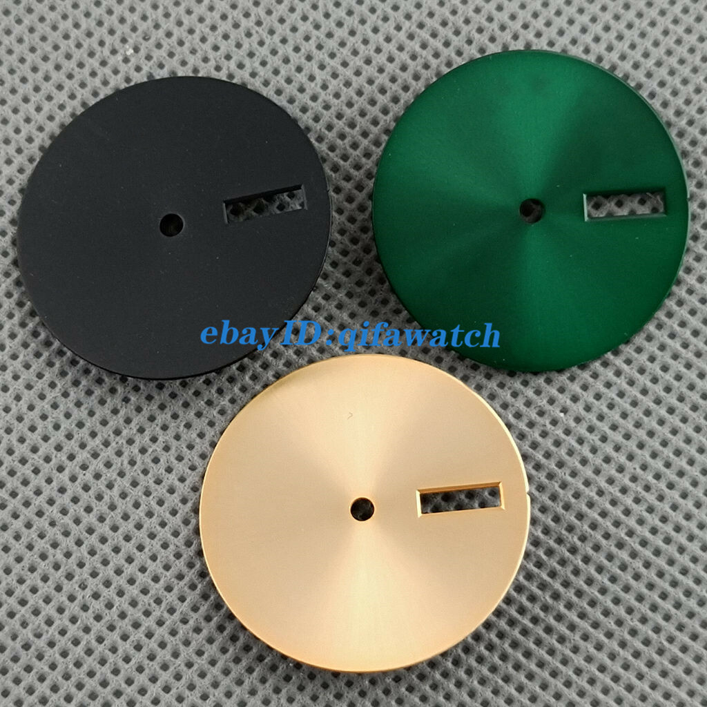 28.5mm black green yellow sterile watch dial Fit NH36 NH36A Movement