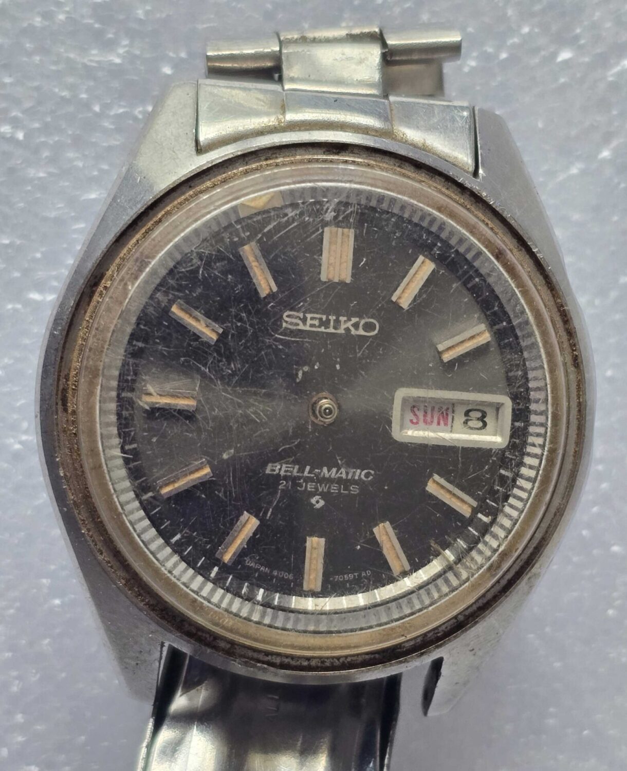VTG DIANI SEIKOSHA BELL-MATIC Steel Watch. Ref: 4006-7029. Cal: 4006A. For Repai