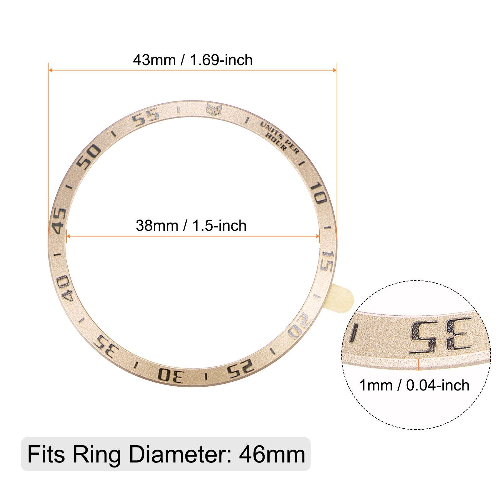46mm Watch Bezel Ring Adhesive Cover Style A Anti-Scratch Protector Gold Tone