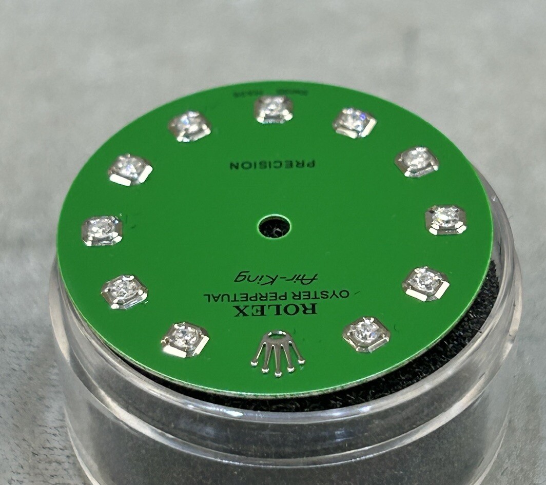 Rolex Air-King 34mm Custom Green Diamond Dial For Models 14000 14010 14200