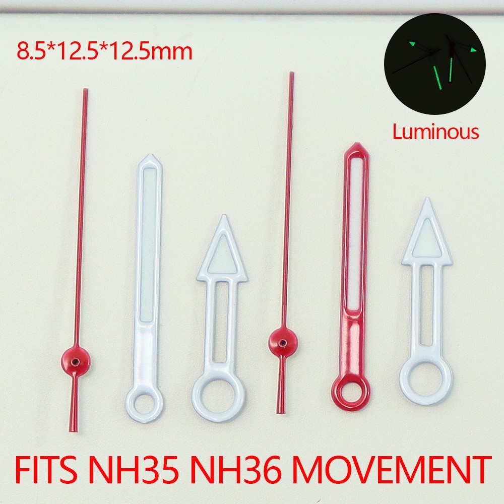Red Watch Hands Repair Modify Samurai Mod C3 Luminous For Seiko NH35 36 Movement