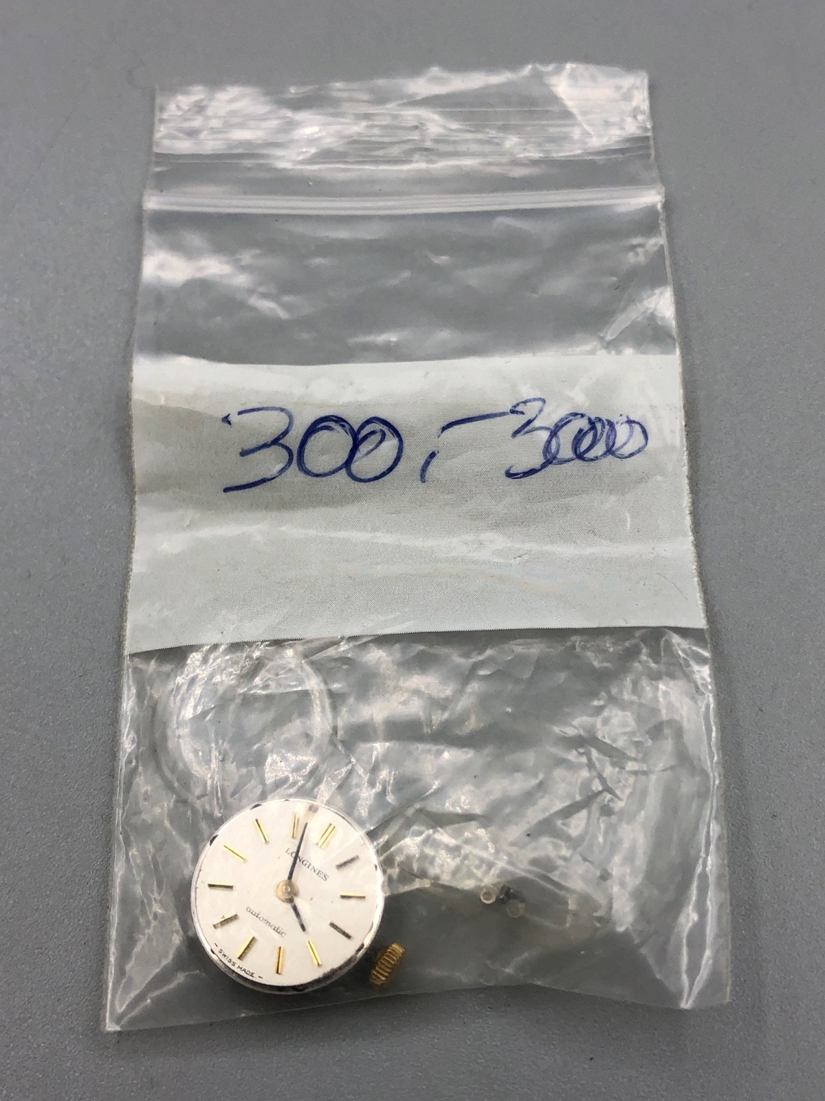 VINTAGE LONGINES 470 AUTOMATIC WORKING WATCH MOVEMENT W/CROWN CRYSTAL DIAL HANDS