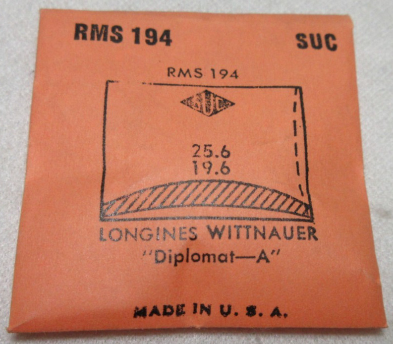 SUC LONGINES DIPLOMAT A WATCH CRYSTAL RMS194 REPLACEMENT PART #474