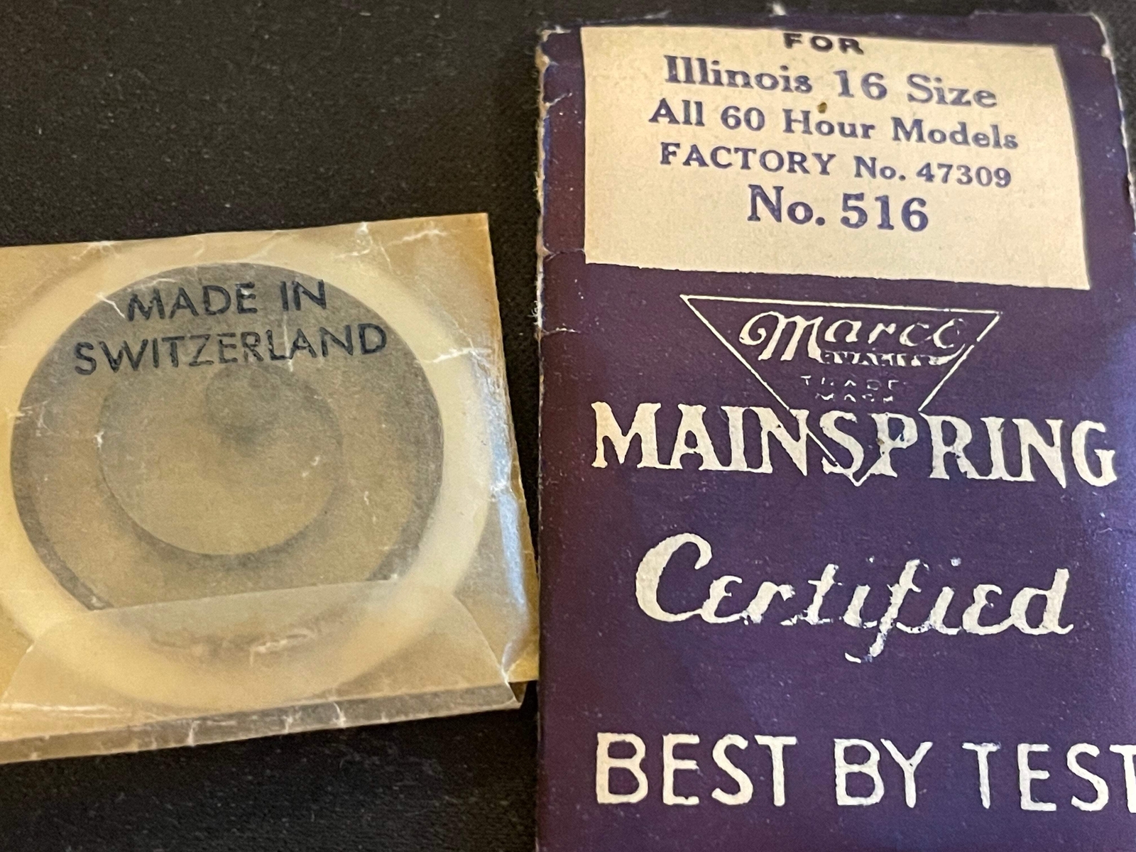 Marco Mainspring #516 for Illinois 16s 60hr Factory No. 47309 – Steel
