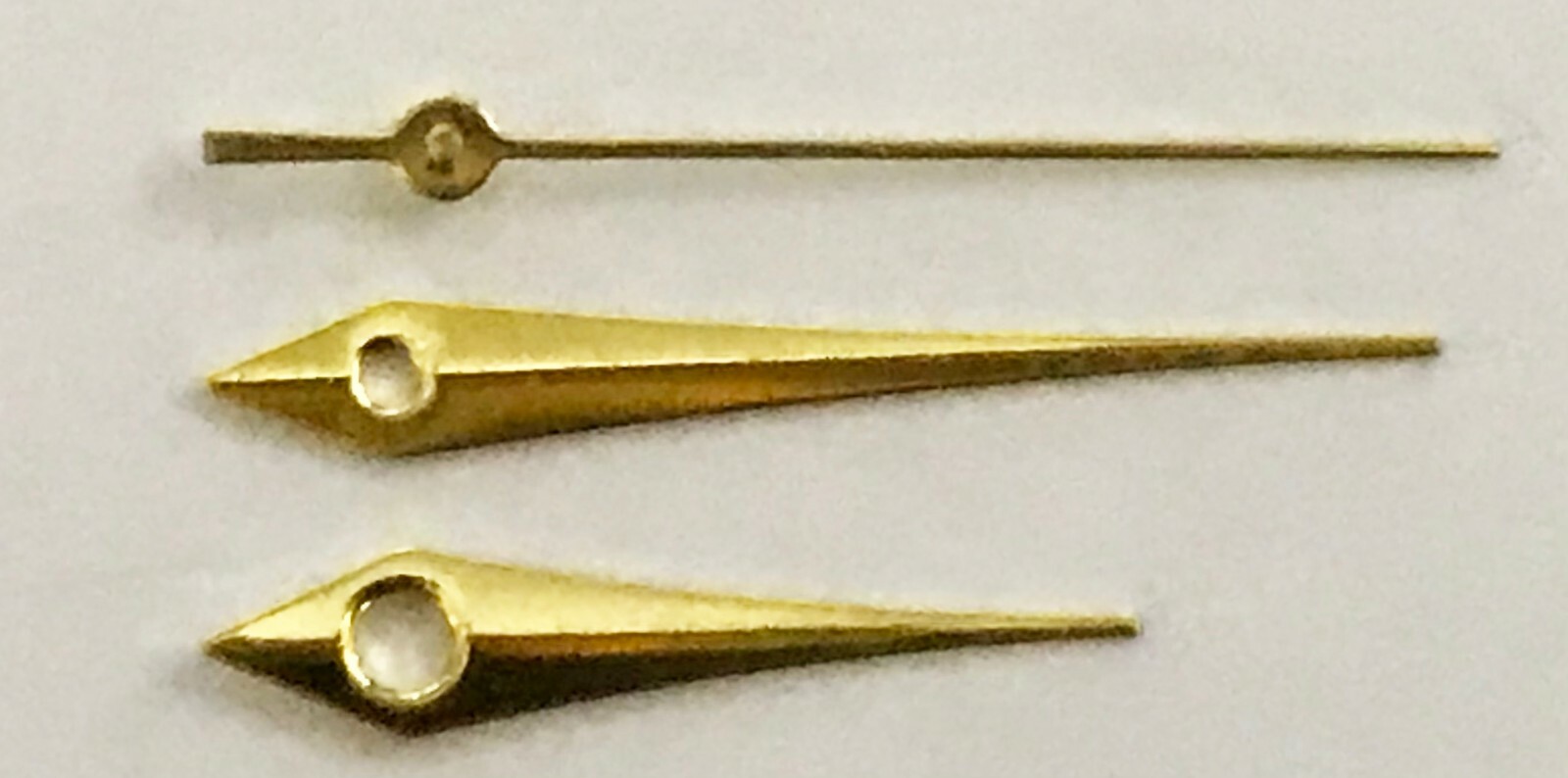Watch Hands Dauphine Gold Elongated Diamond Shaped Hour minutes Sec 120/70/20