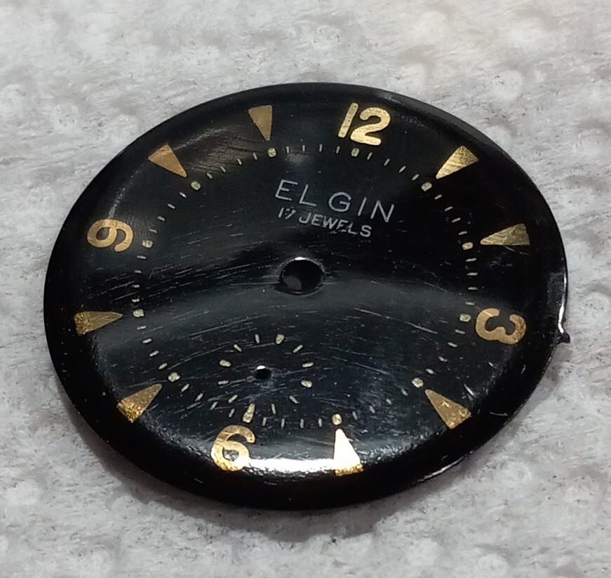 Vintage ELGIN black 2 post / dial only
