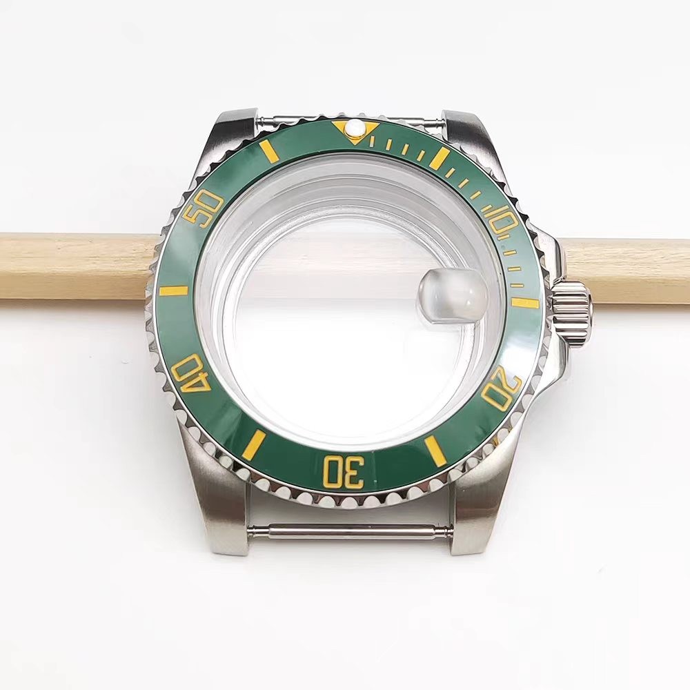 Sapphire Glass Watch Case green Dial Transparent Base Case Fit NH34 NH35 NH36