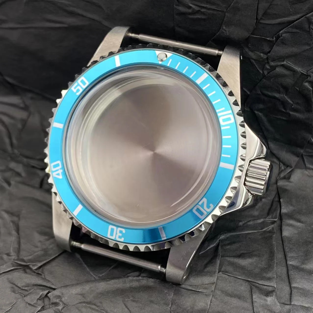 39.5Mm NH35 Case SUB GMT 120-Click Vintage Dome Acrylic Glass Watch Case for NH3