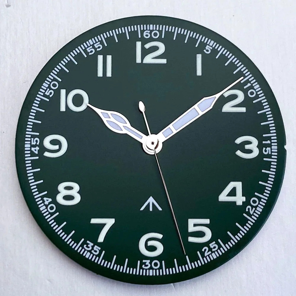 Tandorio 33.5mm Vintage Pilot Watch Dial Face For NH35/PT5000/Miyota 8215/VH31 B