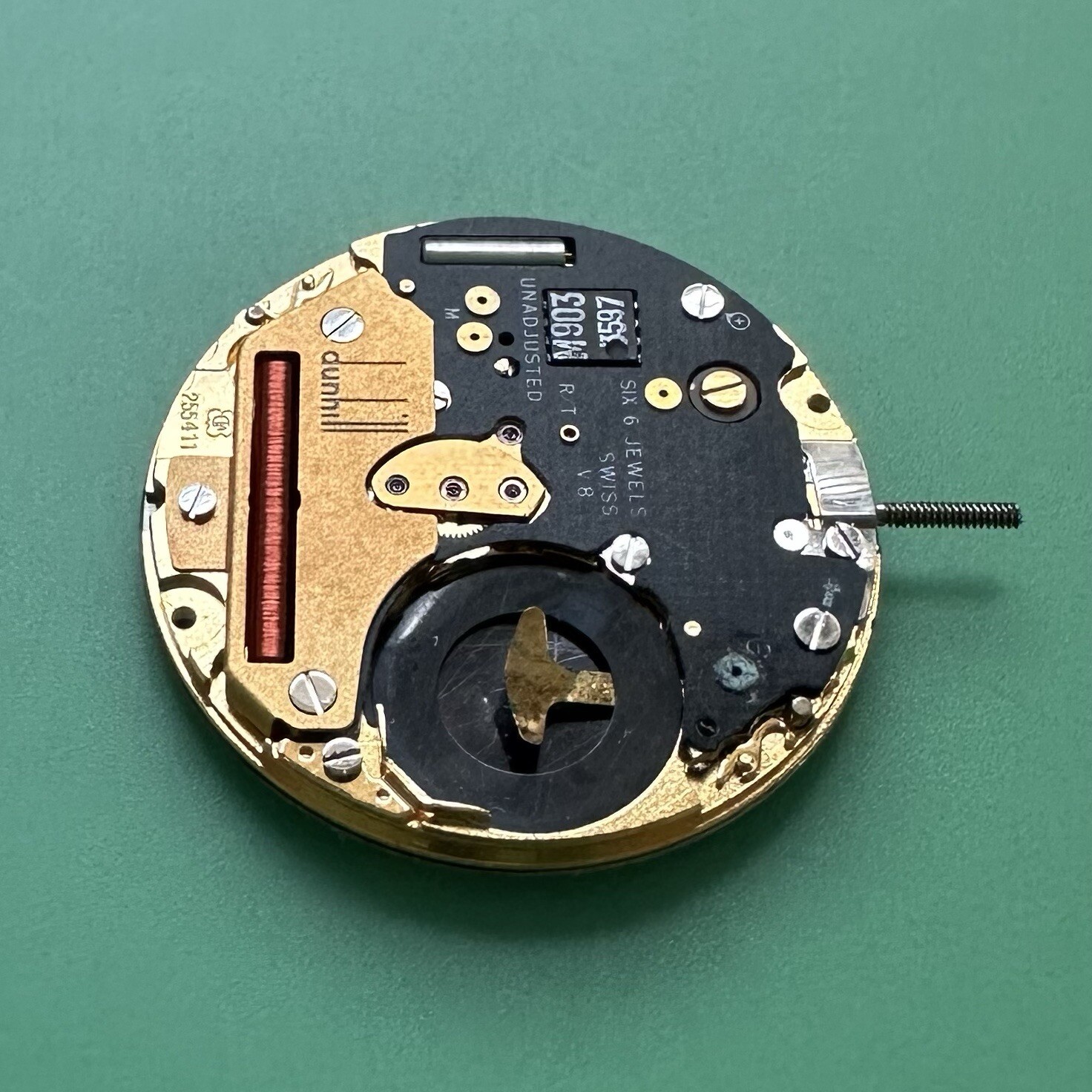 Genuine Dunhill Quartz Watch Movement Dial 255411 Working Condition