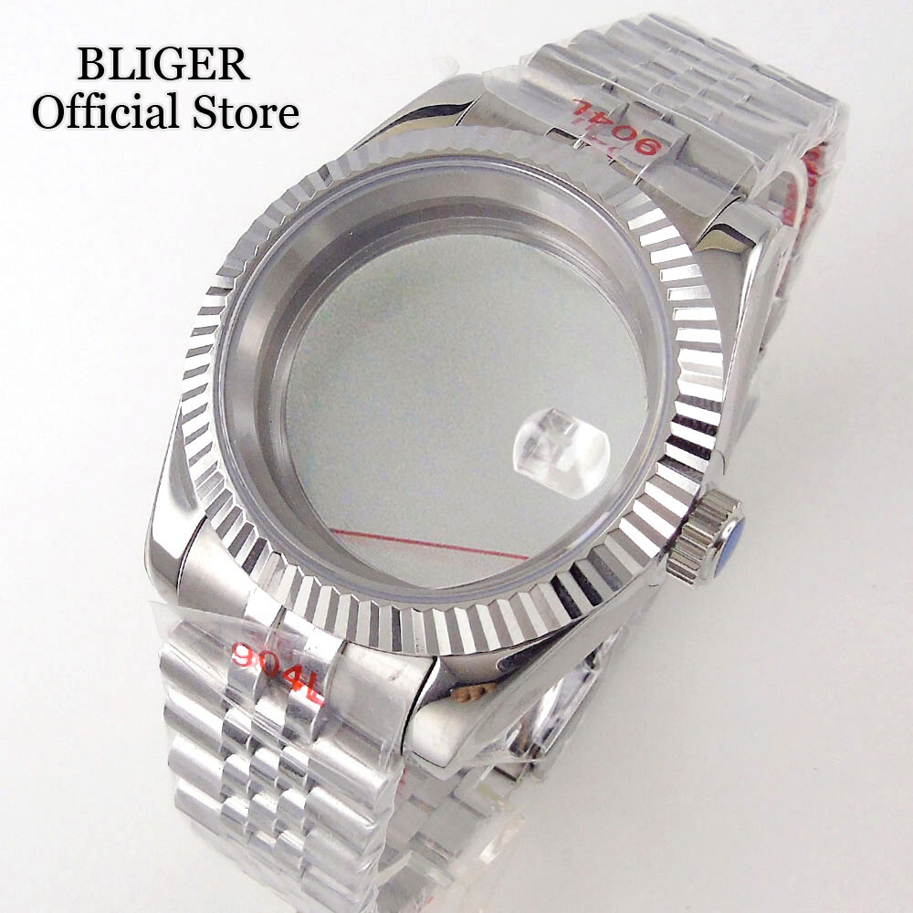 36MM 39MM Silver Rose Gold PVD Watch Case fit NH35 NH34 PT5000 Jubilee Bracelet