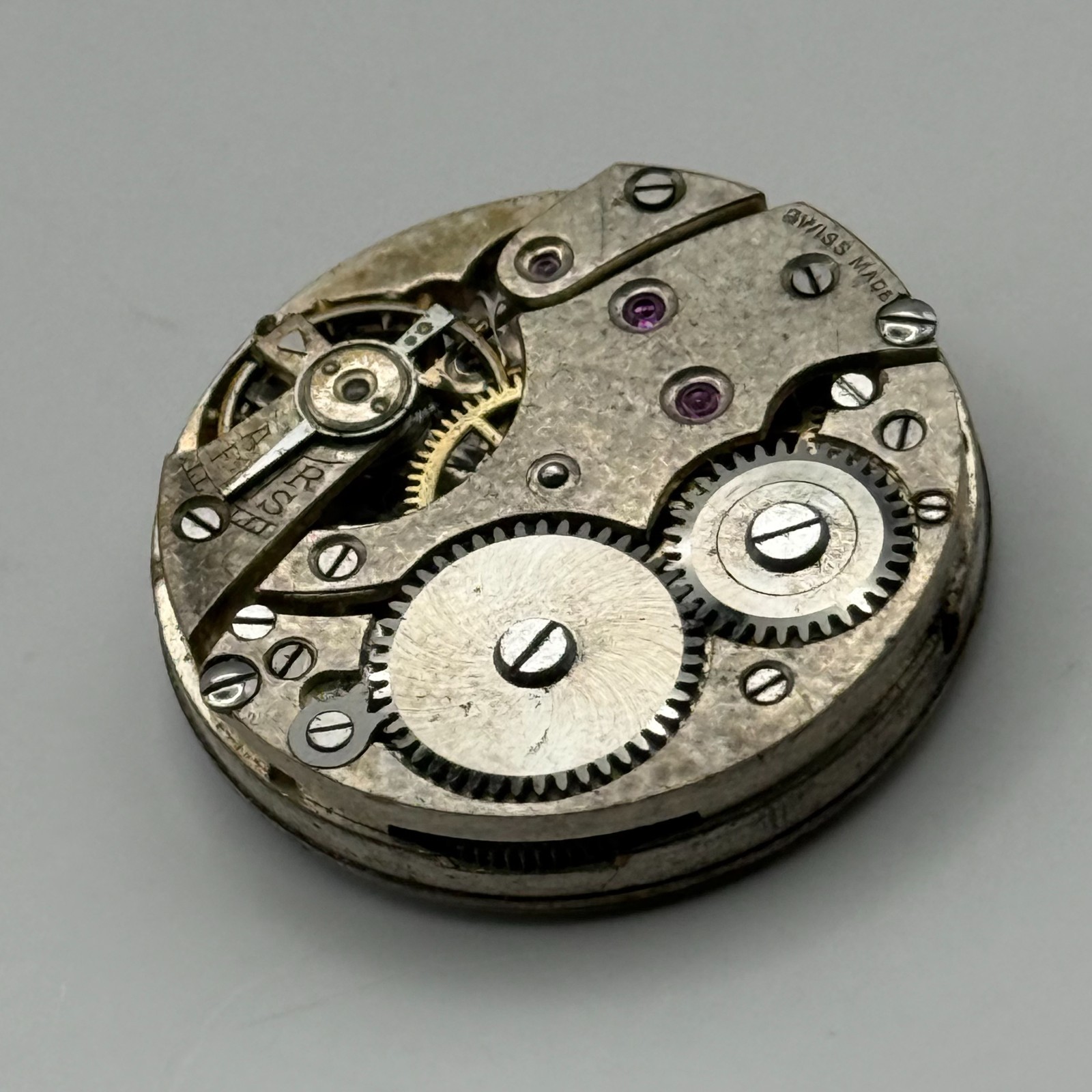 Unidentified Watch Movement Swiss Sub Seconds Manual Wind Parts Repair 24.7mm