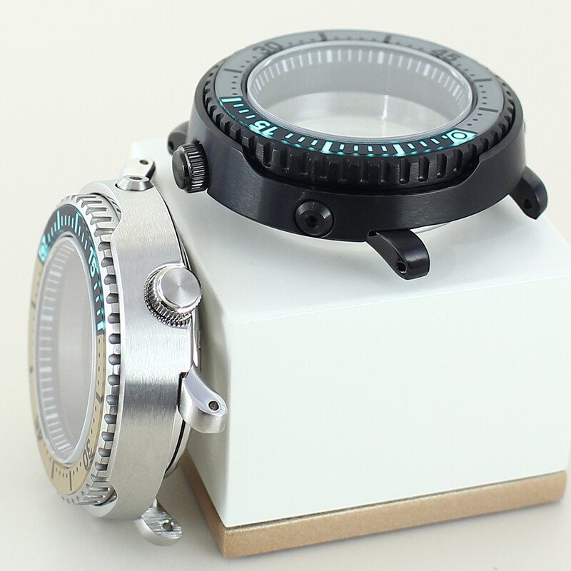 43.3mm Tuna Baby Watch Case Parts Sapphire Glass Chapter Ring For Seiko nh35nh36