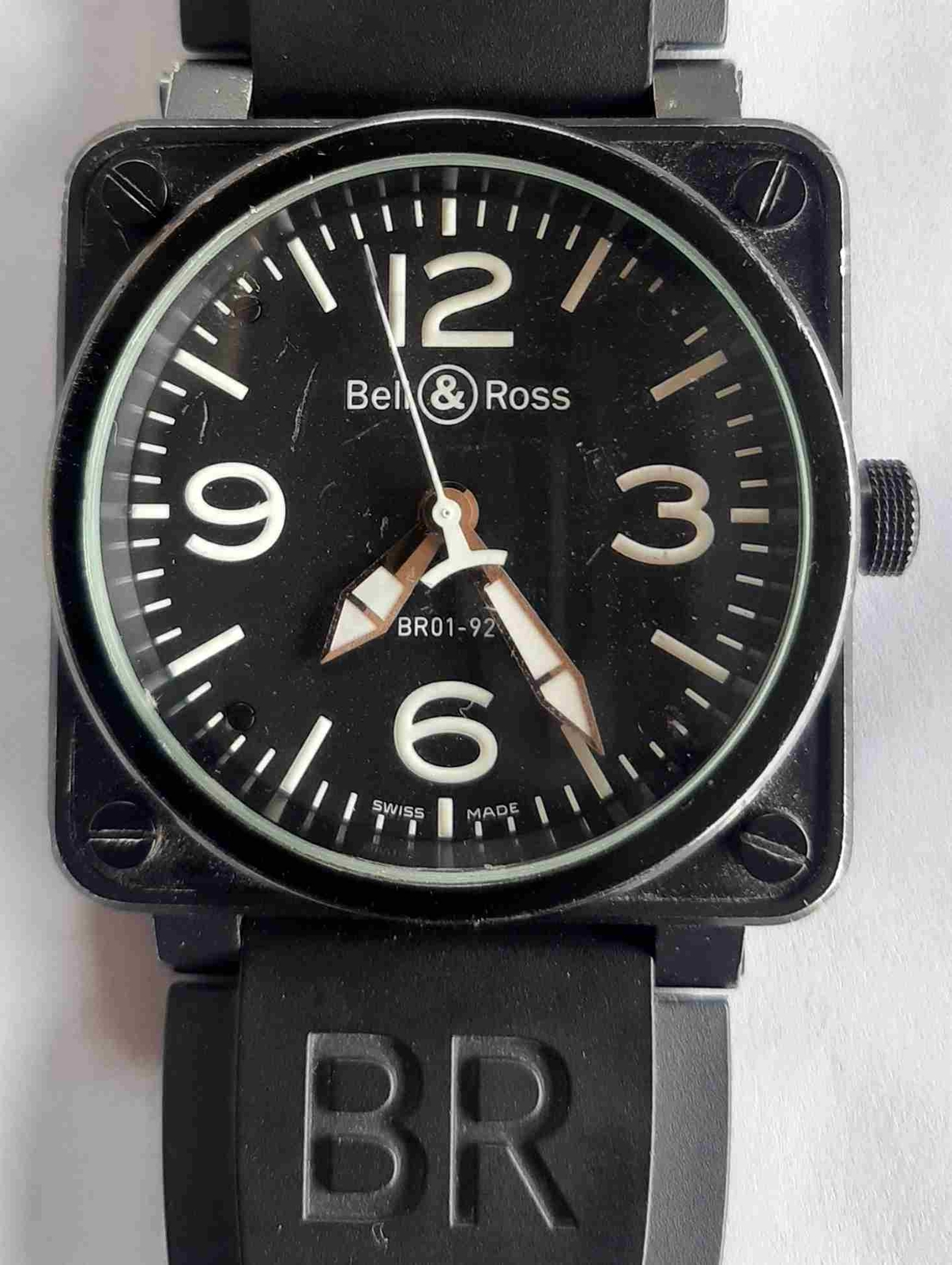 BELL & ROSS BR01-92 Military Gold & Steel Watch. Ref: BR01-92-S/R-701