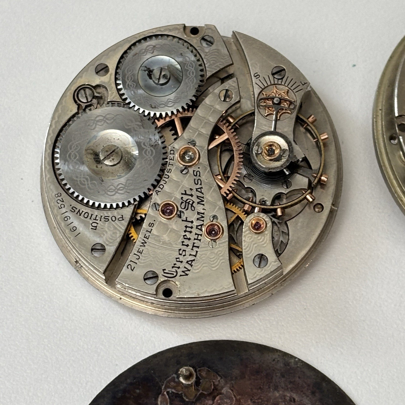Vintage Elgin Waltham Pocket Watch Estate Repair Parts Bulk Lot Movement Dial