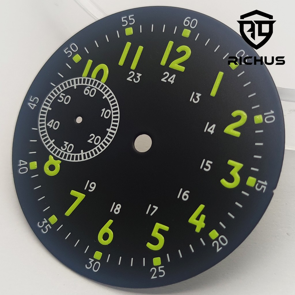 39mm Watch Dial With Hand Green Luminous Fit ETA6497 ST3600 Movement Accessories