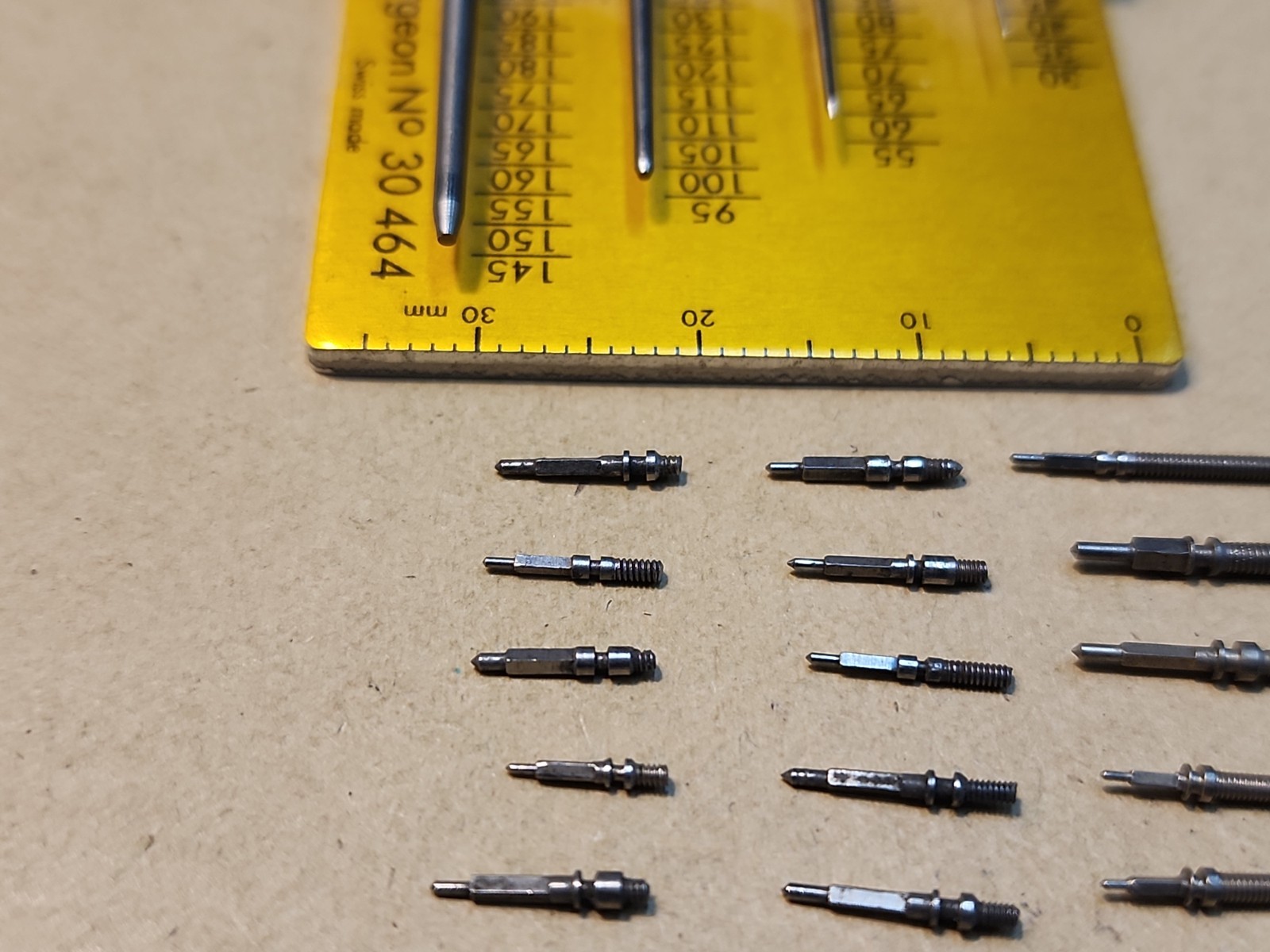 Lot Of 56 Mixed Wristwatch Winding/Setting Stems-Variety Of Types And Tap Sizes