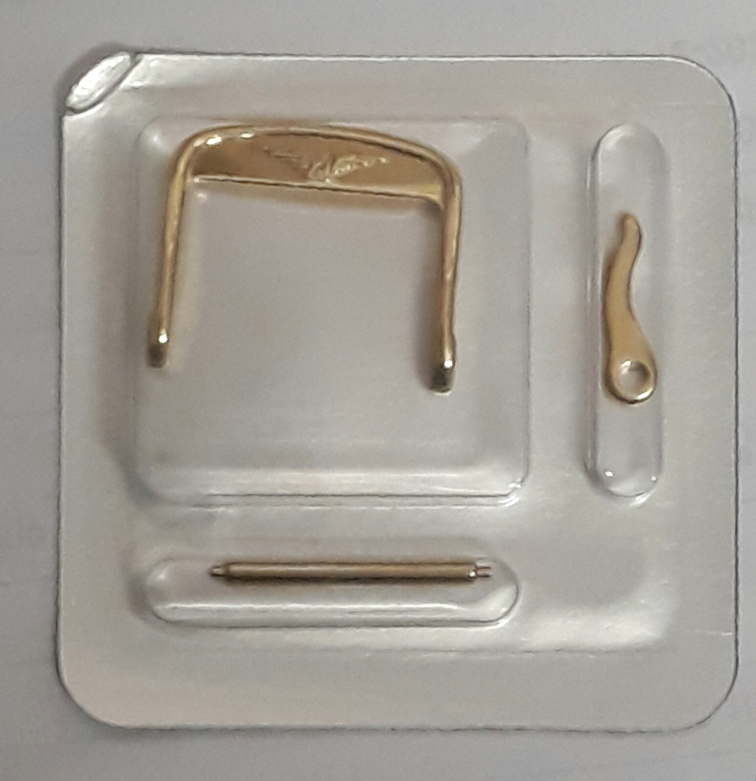 NEW 16mm LONGINES YELLOW LAMINATED BUCKLE – POLISHED FINISH