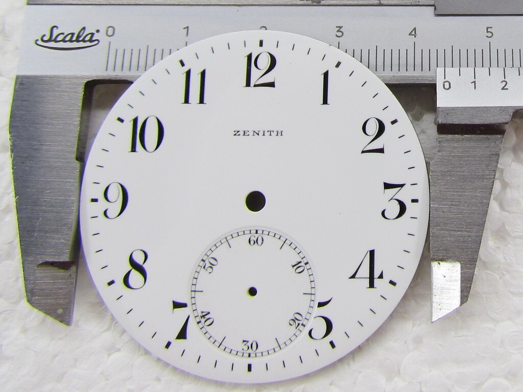Zenith Antique Swiss Original Porcelain Dial Watch-face 44 mm for Pocket Watch