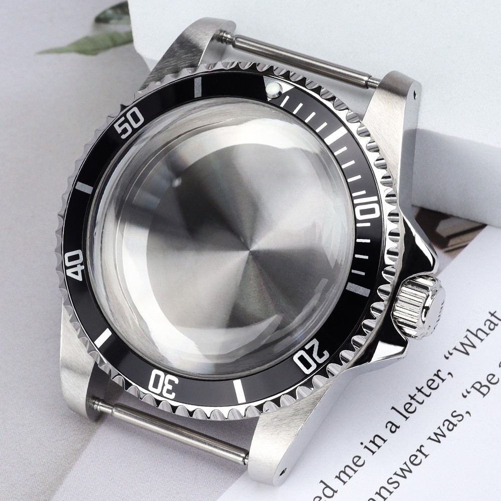 Oyster Steel Diver Watch Case 39mm SUB Bezel Domed Glass For Seiko NH35 Movement