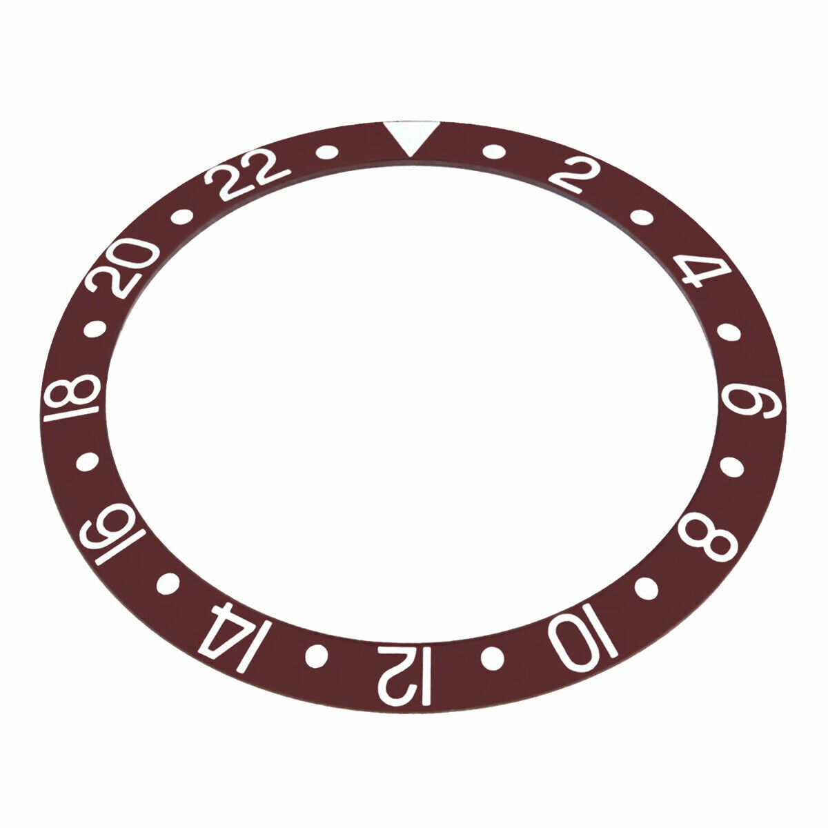Brown Silver Font Aluminum Replacement Bezel Insert 37.70mm x 30.70mm For Rolex