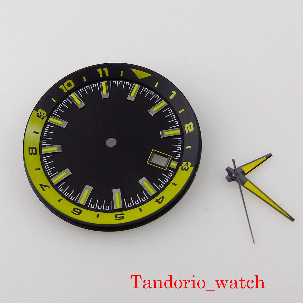 36.6mm Watch Dial For NH35A Automatic Movement Luminous Hands Watch Accessories