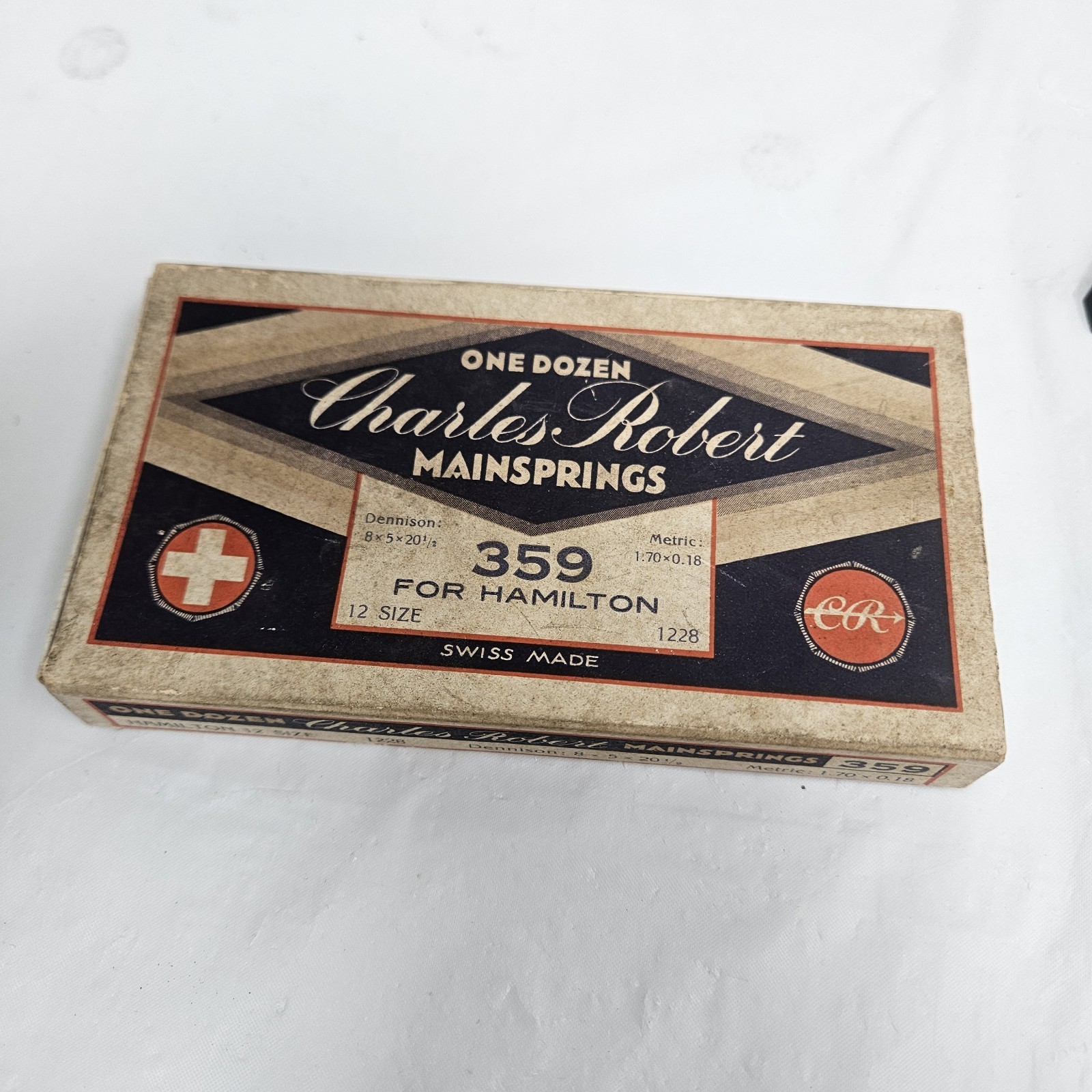Qty (6) NOS Hamilton Watch Co Mainspring 359 – 12 Size 1228 Swiss Made W Box