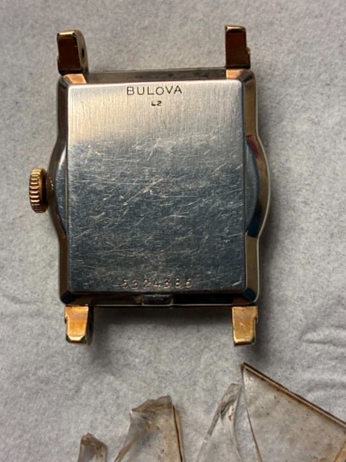 Vintage 1952 Bulova President Watch L2 – FOR PARTS OR REPAIR – Signed Crown