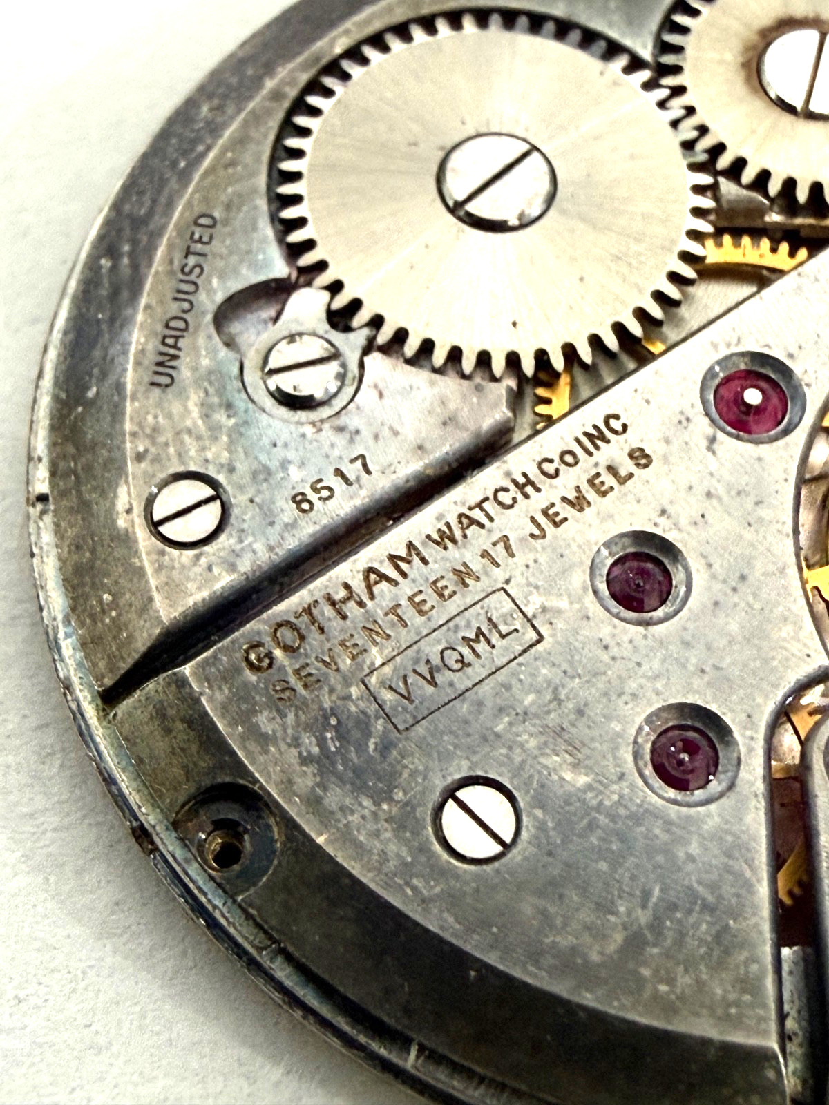 Antique GOTHAM Pocket Watch FACE and MOVEMENT Only Swiss Movement 17 Jewels