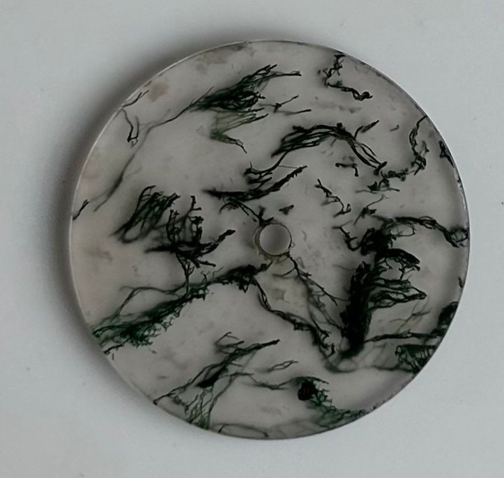 Moss Agate Watch Dial, 24.5mm Round Stone Disc for Jewelry Making GMC-313