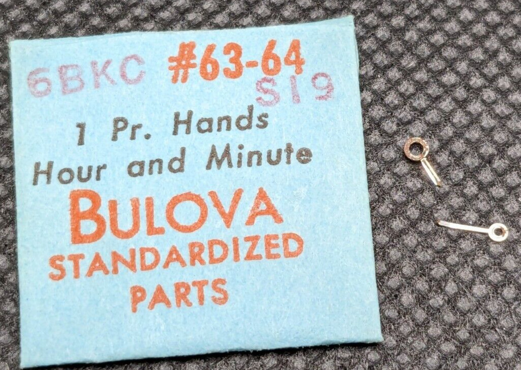NOS Genuine Bulova 6BKC SI 9 – HR/MIN Watch Hands Set/Pair #63-64 Silver – Index
