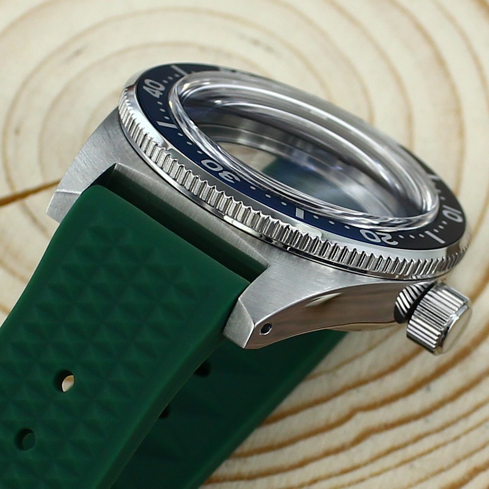 Sapphire Modify 62MAS Mod 40mm Watch Case+Rubber Strap For Seiko NH35 34 NH36 38