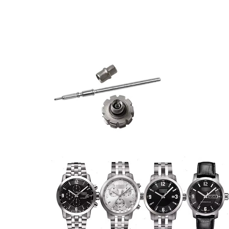 TISSOT Screw Down WATCH CROWN & Tube Silver Spare Part,T055, Stem ,PRC200/PRS200