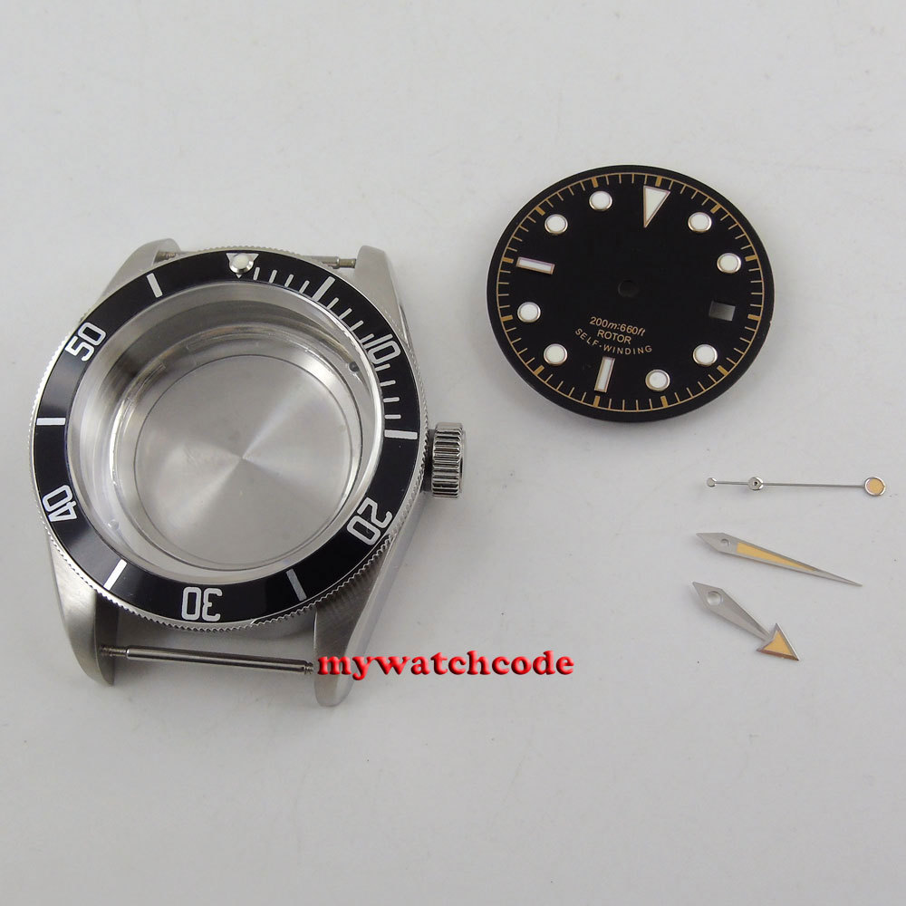 41mm sapphire glass date Watch Case + dial + hand fit ETA 2824 2836 MOVEMENT