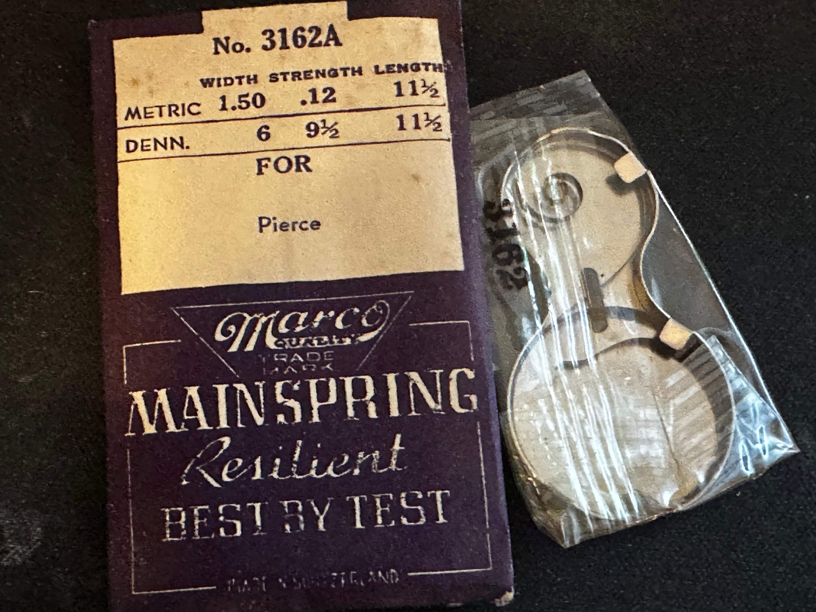 Marco Mainspring #3162A for Pierce caliber 134 Chronograph – Steel