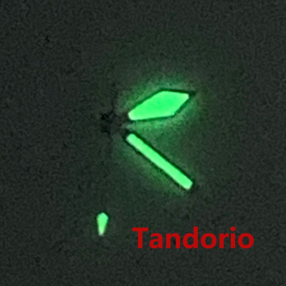All White Sword Watch Hand Fit NH35A NH36 7s26 Automatic Movement Green Luminous