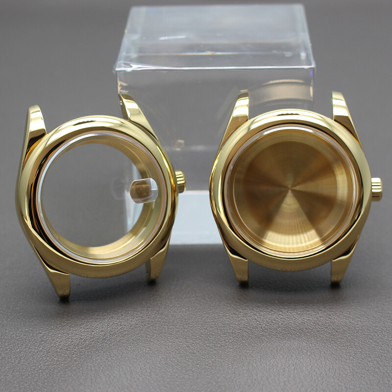 36mm/40mm Golden Luxury Watch Case Sapphire Glass For Seiko Nh35 Nh36/38Movement