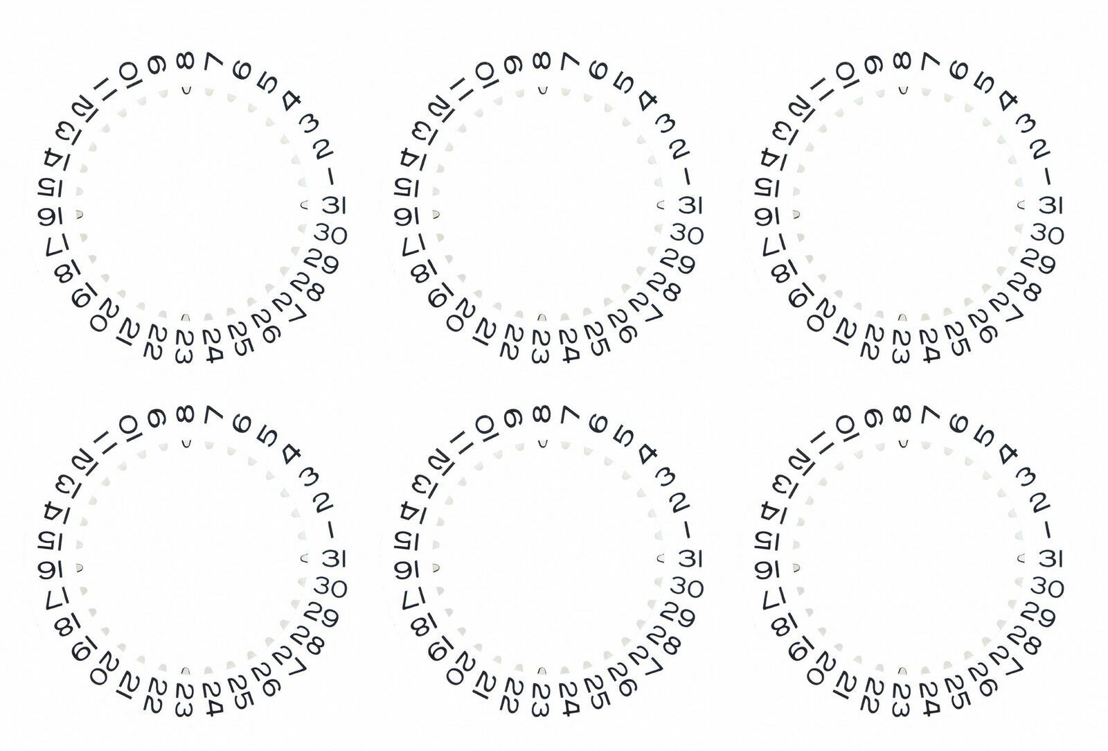 6 DATE DISC FOR 36MM ROLEX DATEJUST PRESIDENT 18238 MOVEMENT # 3135/3155 WHITE