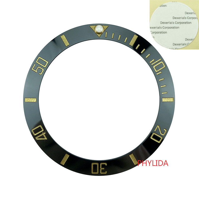 Lumed Pip 40mm Black Gold/Silver Ceramic Bezel Insert For Sea-dweller SUB STYLE