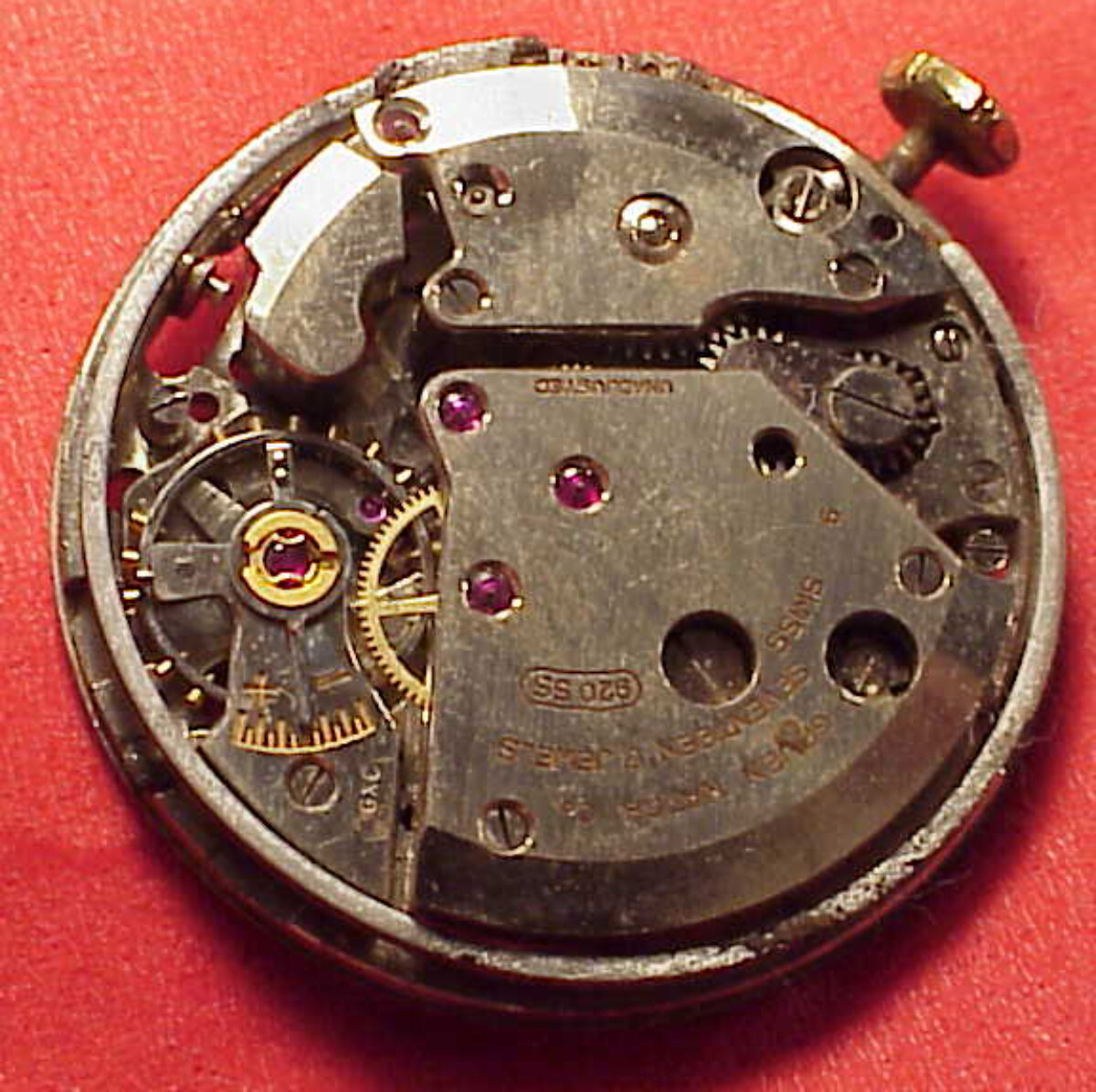 Armbandwecker Gruen 920 SS Duotone Pierce 135 ALARM WRISTWATCH MOVEMENT ONLY