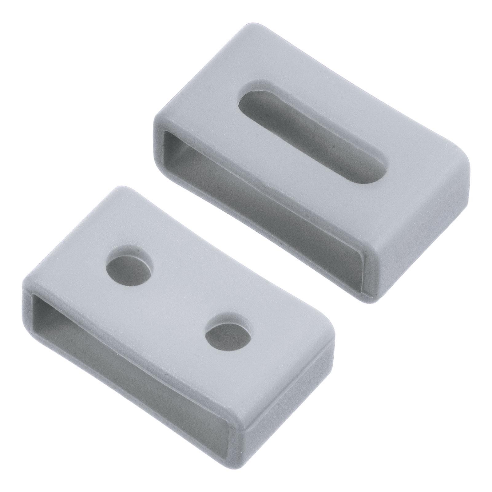Slot strap watch, silicone rubber for 20mm width, grey 2pcs