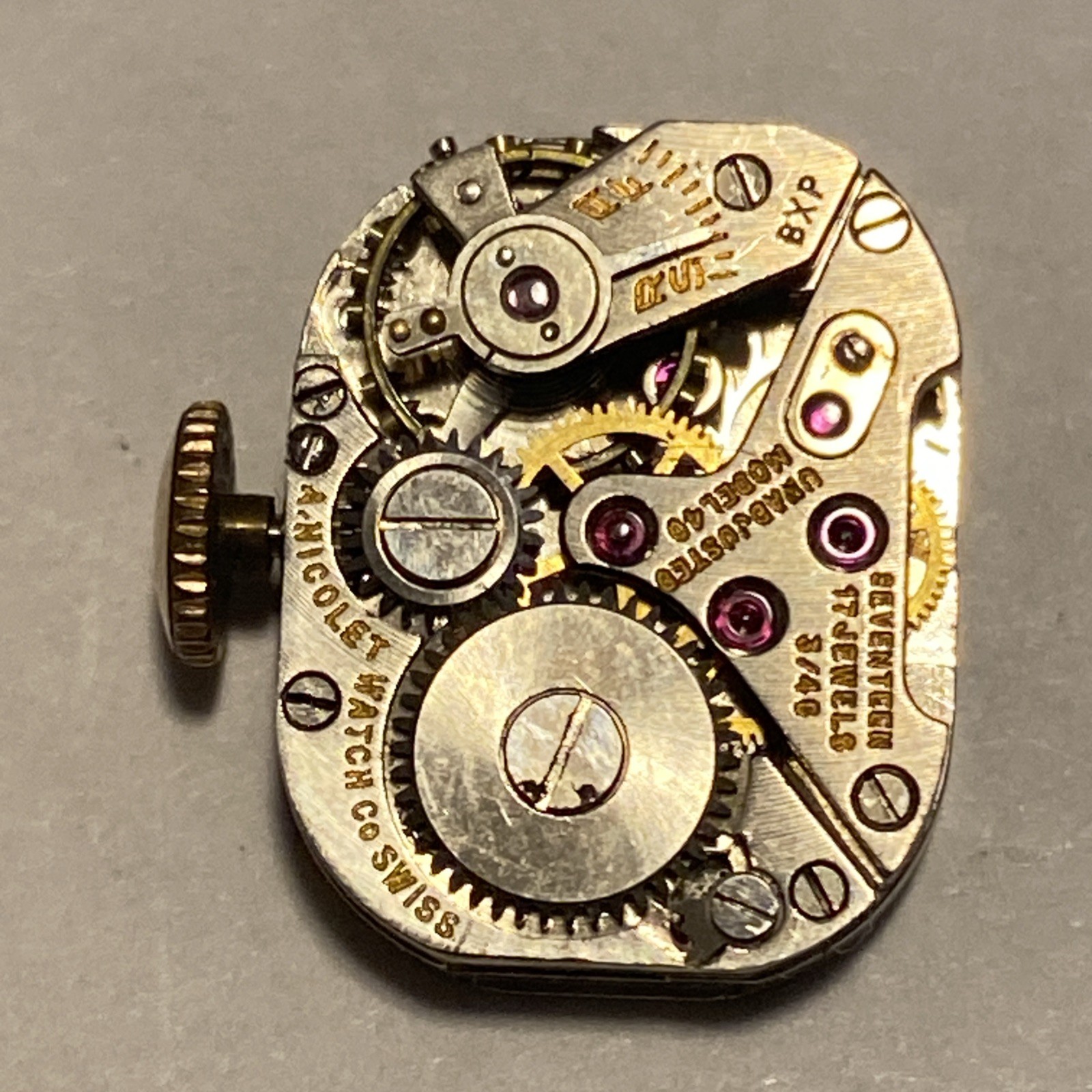 A.Nicolet Movement 17 Jewel Parts/Repair AS 976 3/48 Mod. 40