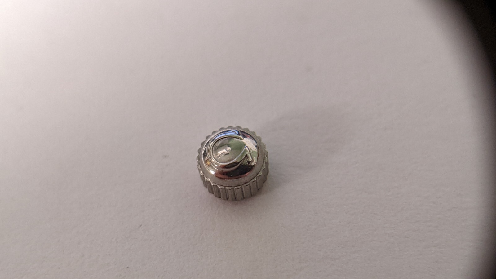 Unbranded Ω OM crown White S/S 4.0mm x 2.0mm tube tap10 (0.90mm stem thread)