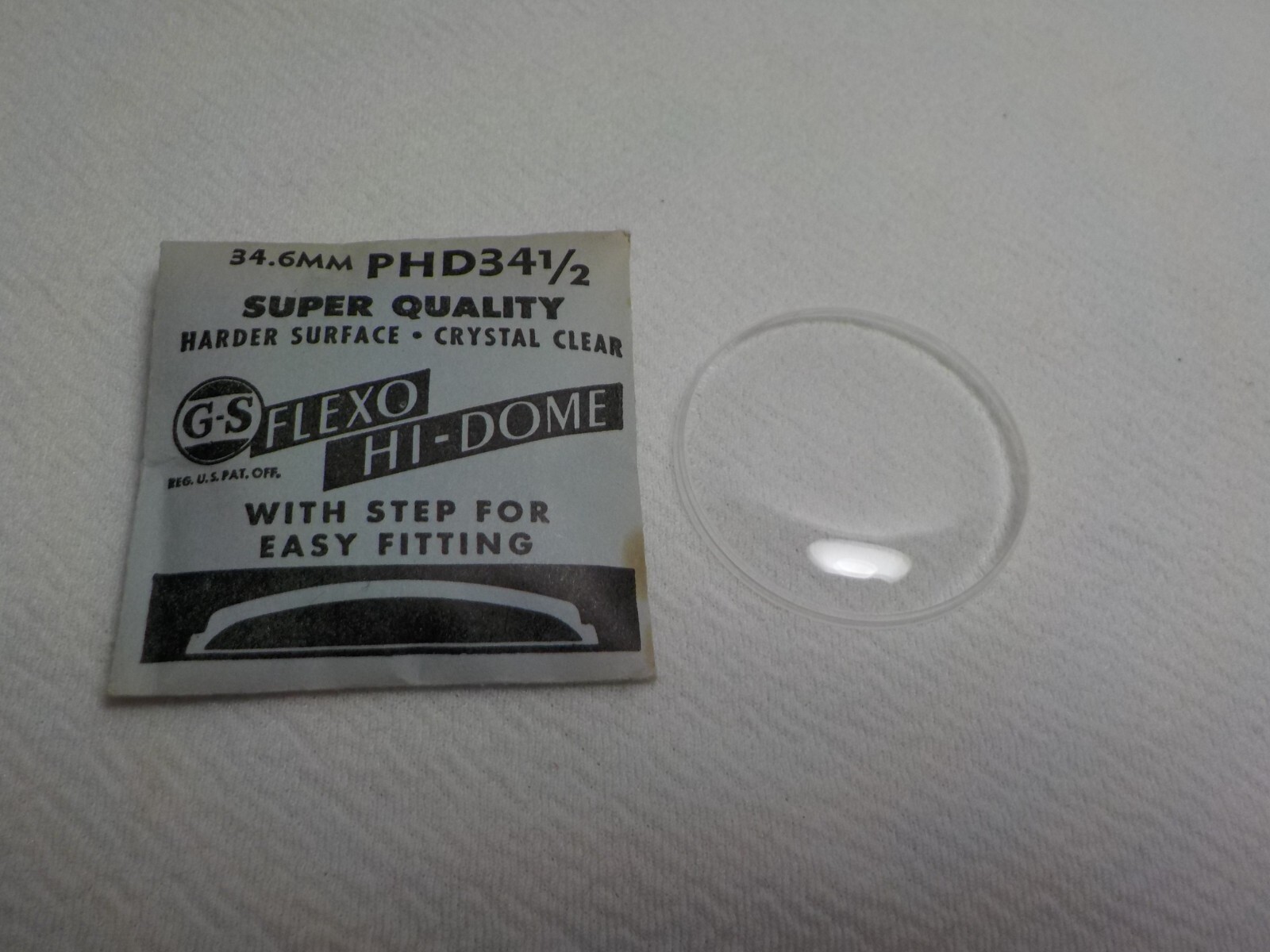 GS FLEXO HI DOME WATCH CRYSTAL REPLACEMENT PART PHD 34 1/2 WATCHMAKER #24