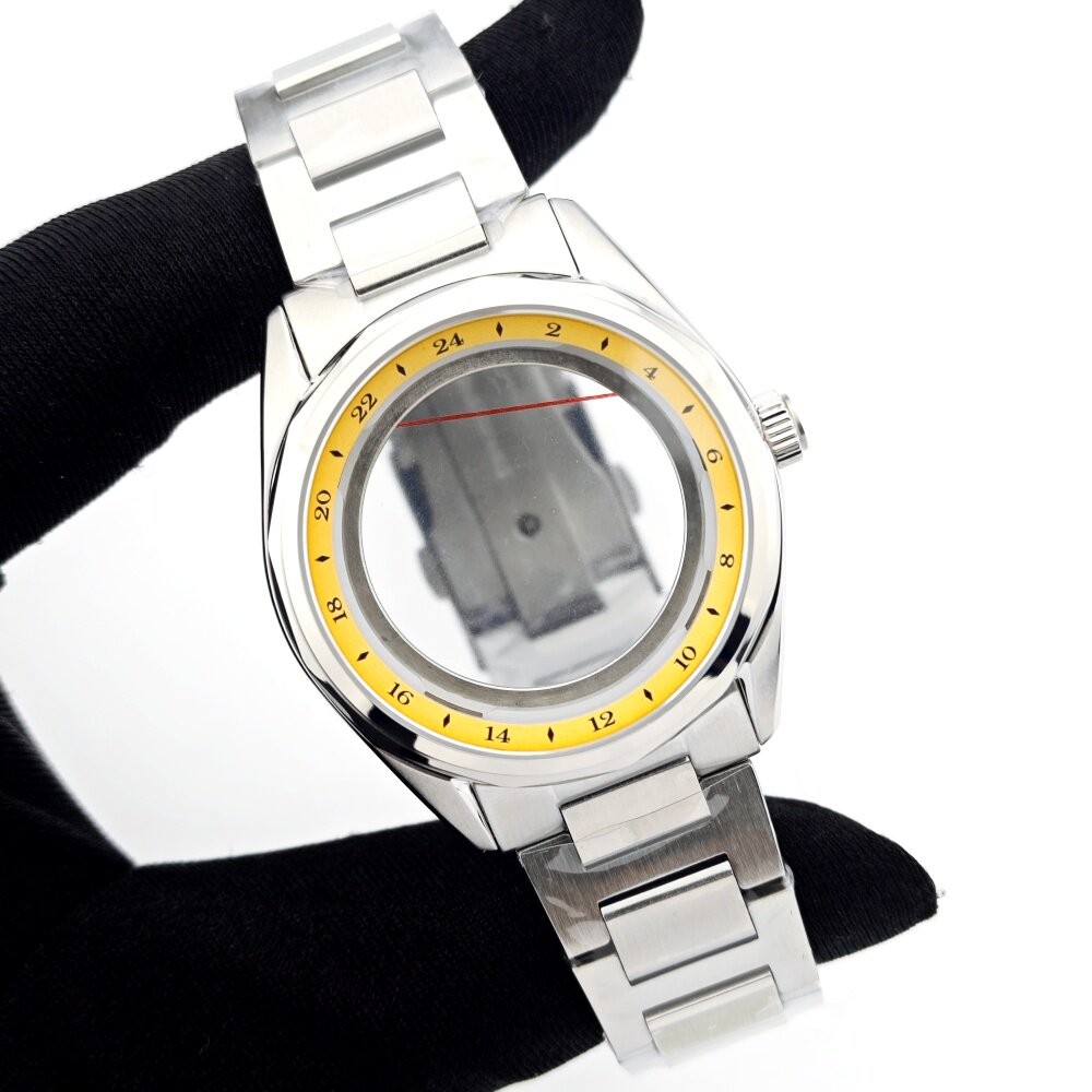 39mm GMT Style Case Two-Tone Bezel Steel Bracelet Fit Auto Mod