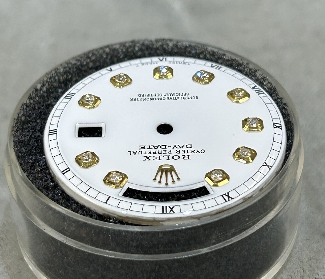 Rolex NonQuick President Custom White Diamond Dial For Model 1803