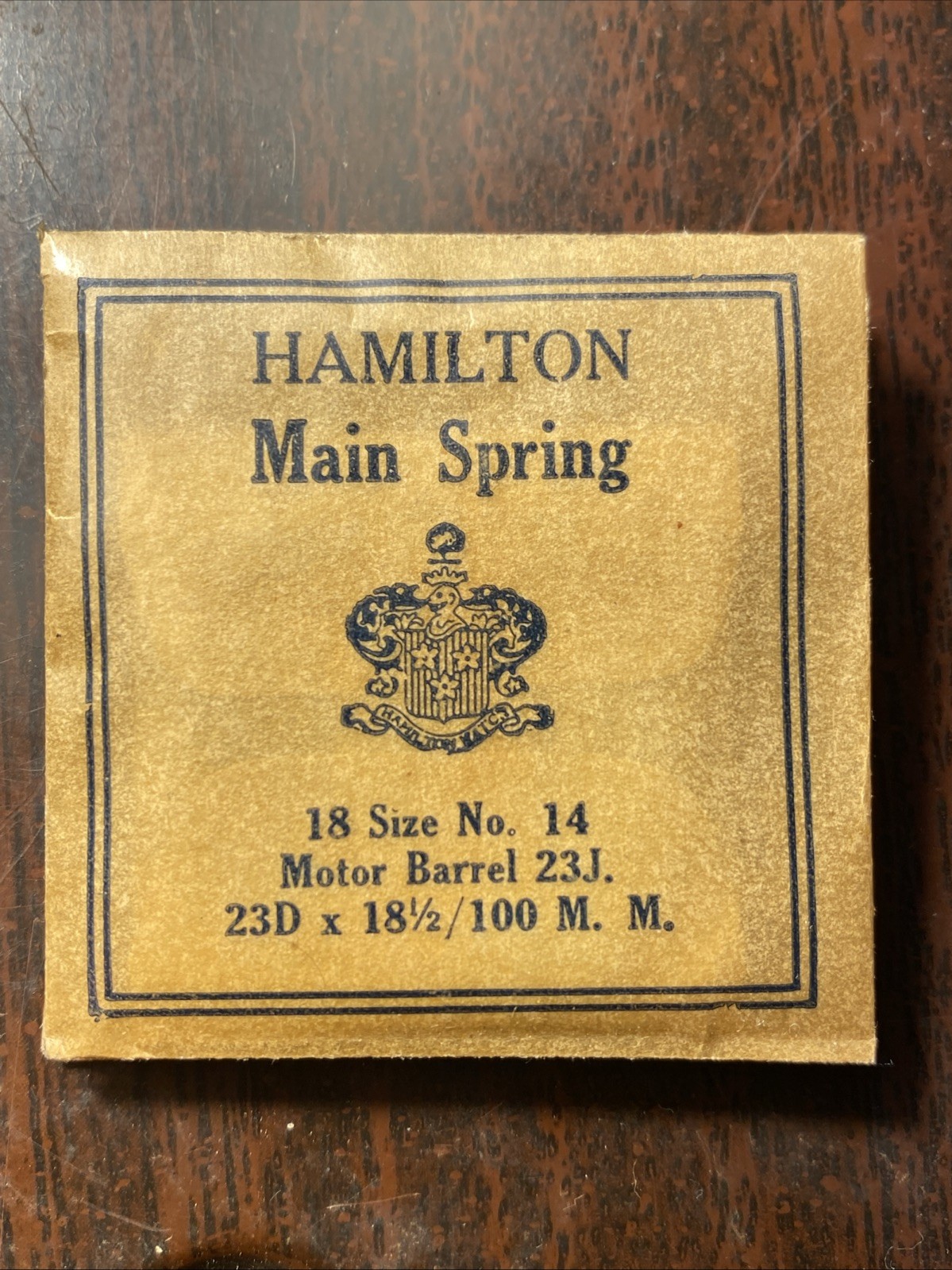 Hamilton mainspring 18s Railroad Grade Motor Barrel 23J, No. 14 New Old Stock