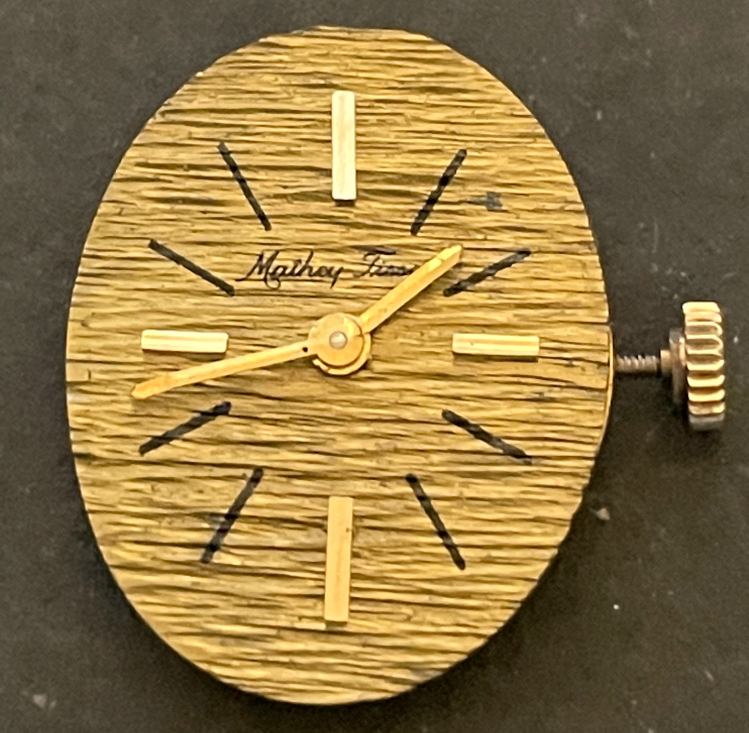 Vintage Mathey-Tissot Ladies Watch Movement Running Ticks 17j Gold Dial Swiss